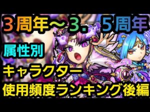 3周年～3.5周年キャラクター使用頻度ランキング(俺基準)後編光闇冥属性【コトダマン】