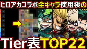 【コトダマン】#1417 ヒロアカコラボ全キャラ使用後のTier表TOP22【ヒロアカコラボキャラランキング】
